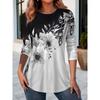 Spring and Autumn Round Neck Floral 3D Printed Top Fashionable Casual Long Sleeved Women's T-shirts