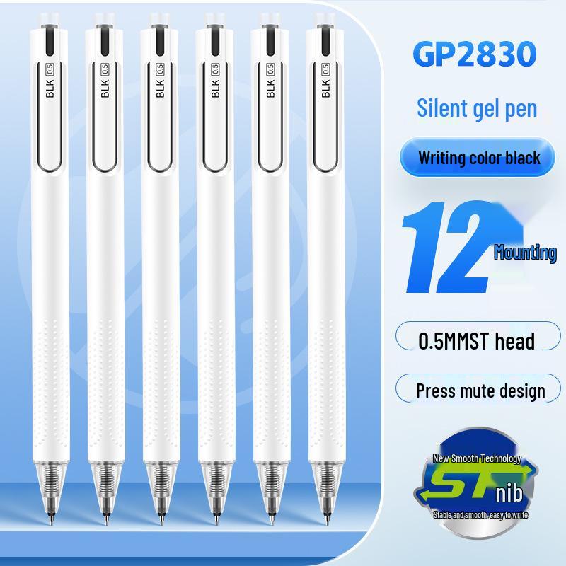 Hobby GP2830 Silent Gel Pen, 0.5 Bullet Tip, Black/Red