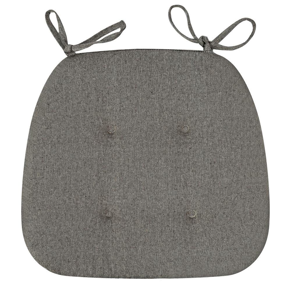 

Подушка для стула для летней столовой, утолщенная хлопковая льняная дышащая подушка, студенческая подушка для стула в форме подковы, товары для дома 43x41x35cm чёрный