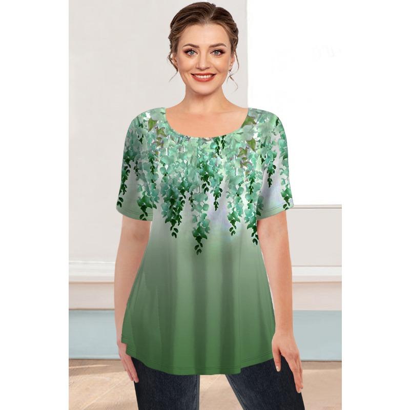 Sommer Rundhals 3D-Druck Top Modische Lässige Übergröße Kurzarm Damen T-Shirts