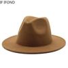 All-match Fedora Hat  Autumn Winter Felt Jazz Hats for Women Men Boy Girls Child Hats Formal Wedding Decorate Panama Cap