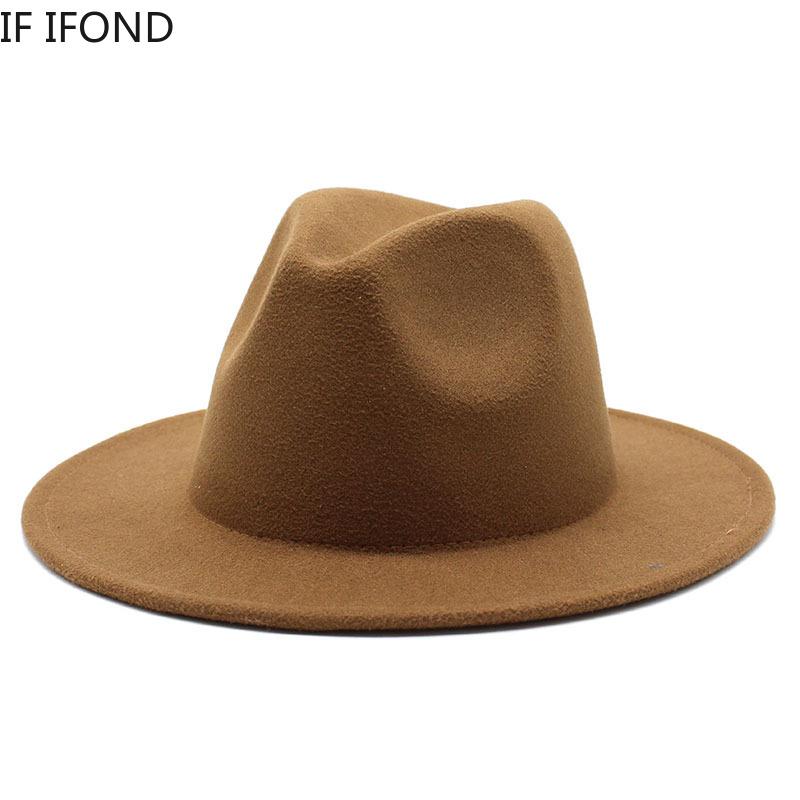 All-match Fedora Hat  Autumn Winter Felt Jazz Hats for Women Men Boy Girls Child Hats Formal Wedding Decorate Panama Cap