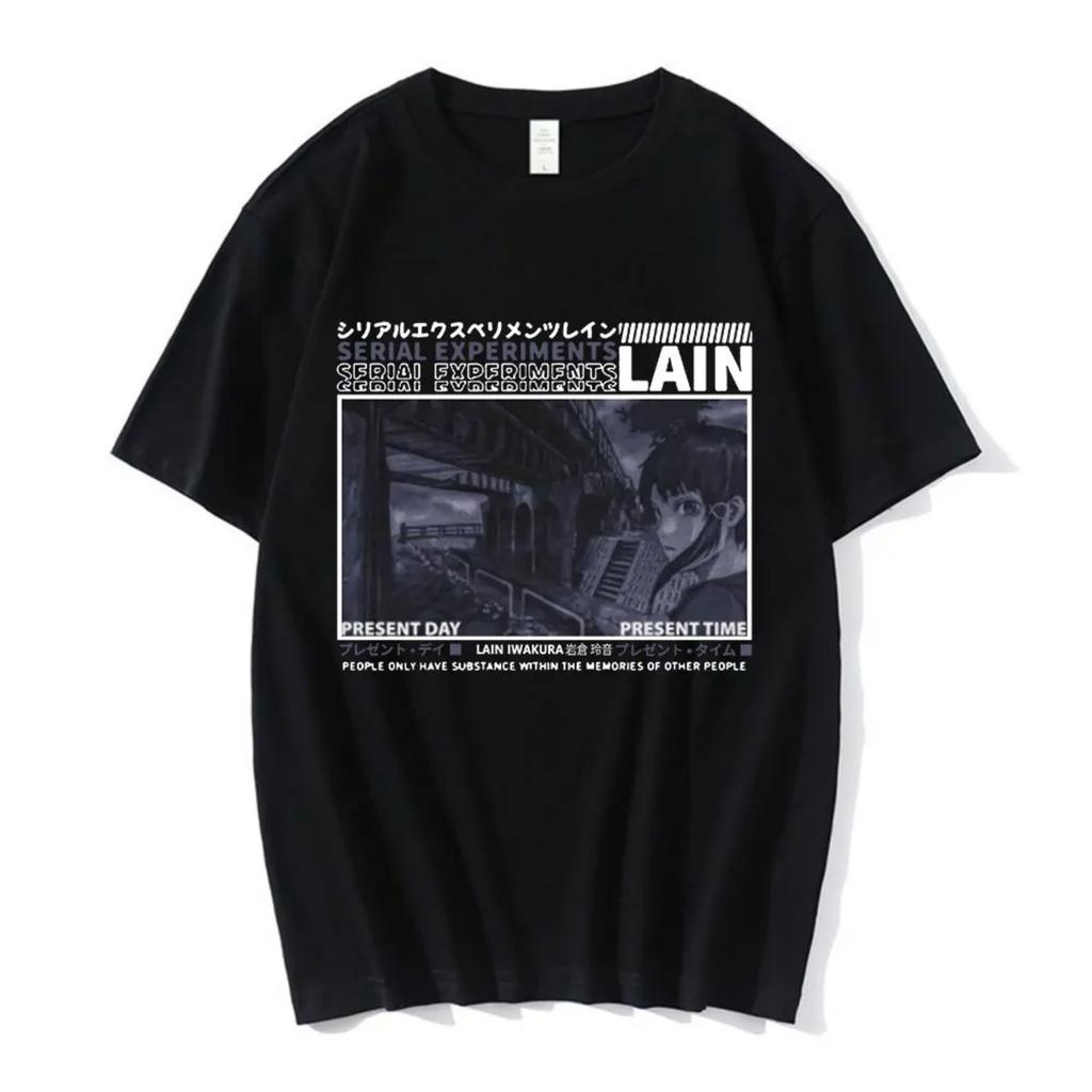 Anime Series Experimental Lain Ladies T-shirt 3D Graphics Iwakura Manga Sci-fi Printing Round Neck Women's Short Sleeve