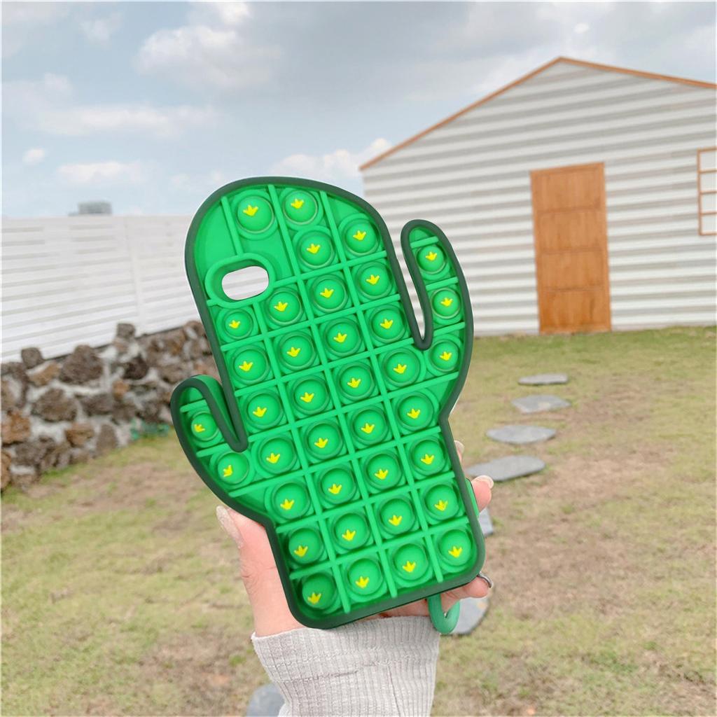 Stress Toys Cactus Phone Case For 7/ 7plus Push Bubble