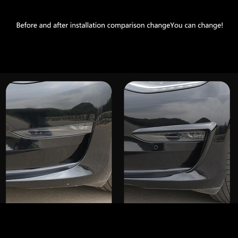 Front Fog Light Eyelid Eyebrow Molding Stripe ABS Decal Pre-Cut Sticker for Car Styling