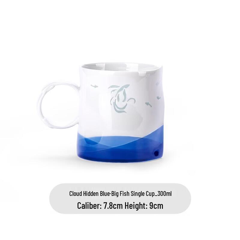 Jingdezhen Blue Print Oriental Ceramic Couple Mug