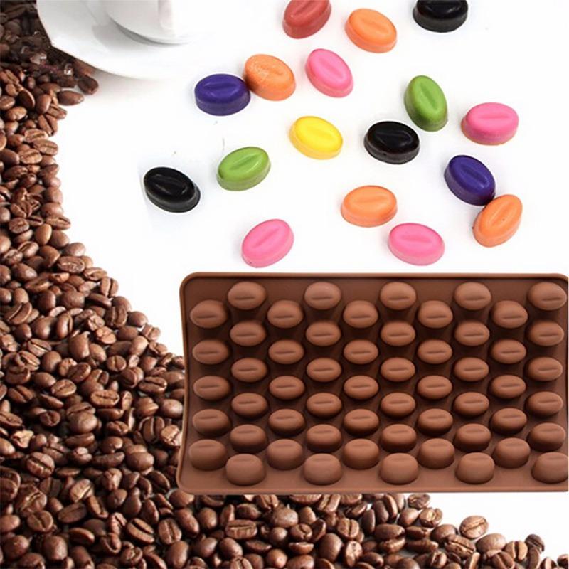 Mini Coffee Beans Chocolate Mold Candy Ice Cube Jelly DIY Cake Decoration Food-Grade Silicone Bakeware Mould Baking Molds