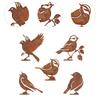5x Iron Bird Decoration Photo Props Yard Adornment Lifelike Rust Iron Birds for Patio Branches Garden Gates Fences Decoration