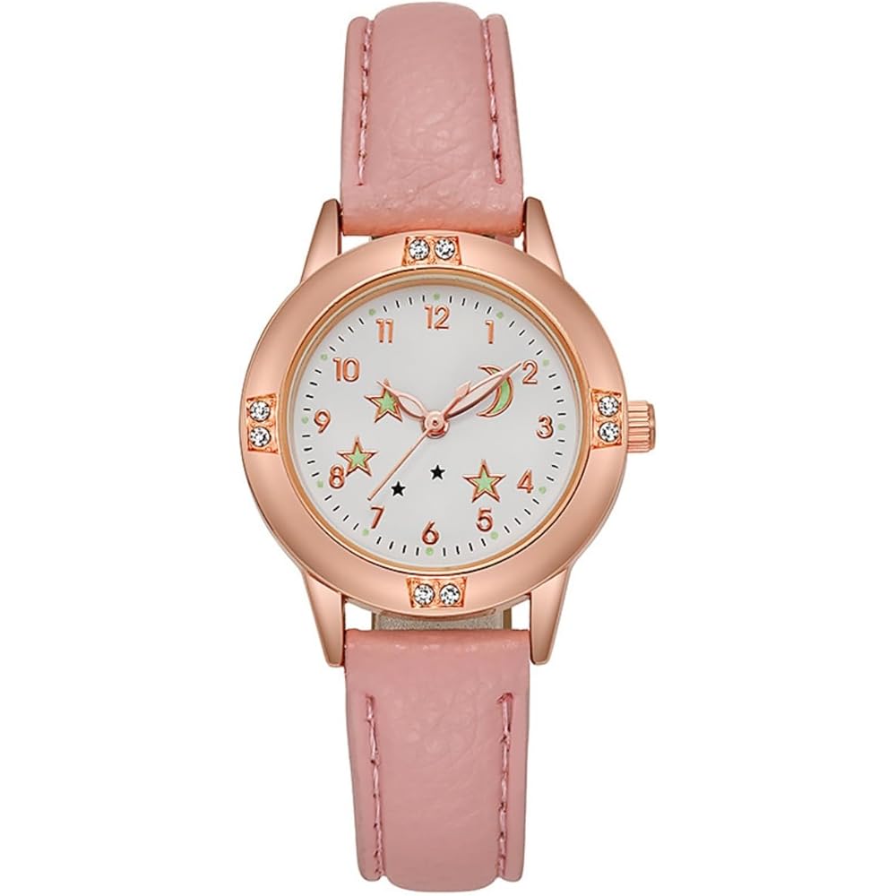 Kids Quartz Analog Watch Girls Cute Design Pink