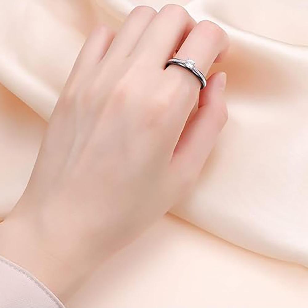 6MM Mikro Osazený Zirkon Černý Bílý Keramický Prsten Stylové Unisex Módní Šperky