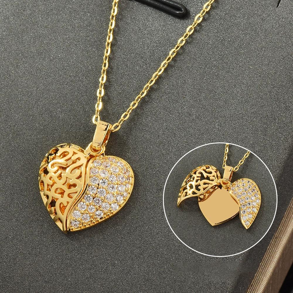 Atoztide Gravur Name Herz Halskette Personalisiert Versteckte Botschaft Edelstahl Schmuck Anhänger für Frauen Kette Geburtstagsgeschenk