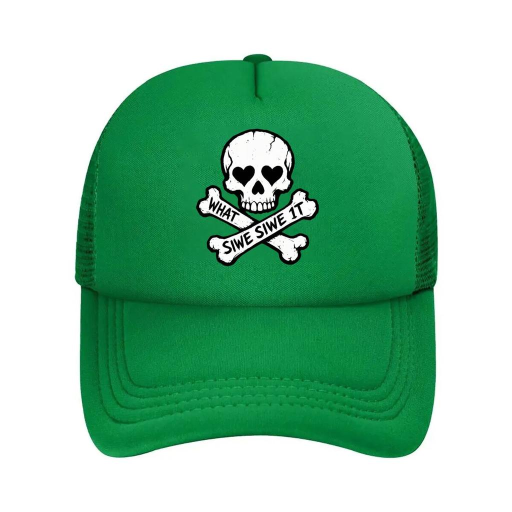 Skull Crossbones What Side Meme Grap Mesh Baseball Cap For Womens Unisex FeUnisex Beach Dad Hat Hip Hop