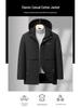 Men's Detachable Hooded Cotton Coat for Business Casual Dads