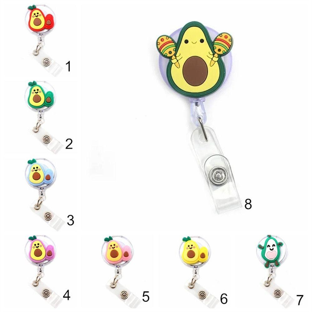 Silicone Fruits Badge Holder Avocado ID Card Retractable Badge Holder  Office School Supplies