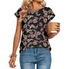 Damen Modisches Lässiges Retro-Print T-Shirt mit lockerem Schnitt