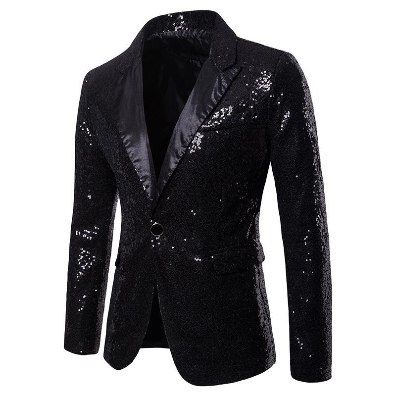 

Men s Gold Sequin Performance Jacket for Nightclub, Host, or Emcee - XZ28 M чёрный