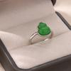 Stainless Steel Gold Color Rings For Women Vintage Green Gourd Adjustable Opening Ring Female Wedding Aesthetic Jewerly Gift