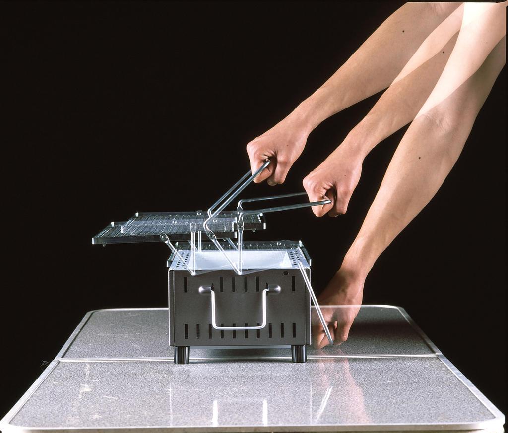 GREEN LIFE BBQ Charcoal Tabletop Grill UC-350ST(GY) Japanese-Made Grill, Lightweight, Compact, Easy-to-Add