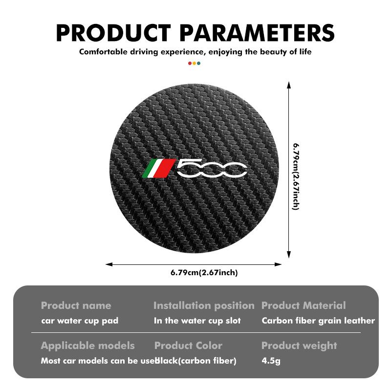 Car Cup Holder Coaster Non-Slip Silent Pad Auto Accessories For Fiat FR Abarth 500 Bravo Viaggio Linea Sedici Siena