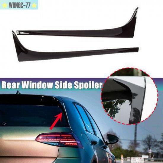 Gloss Black Rear Window Spoiler Side Wing Cover Trim For VW Golf MK7 2014-18