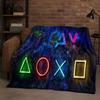 Retro Game Zone Schild Gamer Controller Flanelldecke, Ultraweiche Warme Plüschdecke für Zuhause Schlafzimmer Bett Sofa Abdeckung Kinder Geschenk