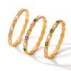 European Internet Celebrity Style Stainless Steel Colorful Zircon Bracelet for Women - Non-fading Luxury Design