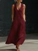 2026 European & American Women's V-neck Sleeveless Casual Vacation Tank Dress