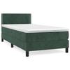 VidaXL Lit à sommier tapissier et matelas Vert foncé 80x200 cm Velours - Modèle 3141212
