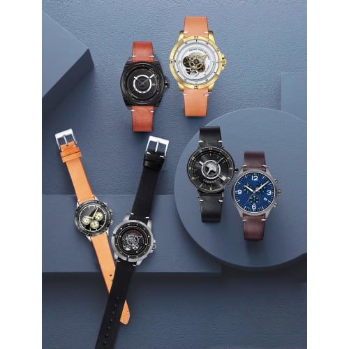 BINLUN Genuine Leather Watch Band, Quick Release, Replacement Strap for Men and Women, Unisex, 12mm, 14mm, 16mm, 18mm, 20mm, 22mm, 24mm, 4 Colors (Ora