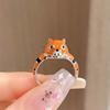 Cute Cartoon Tiger Animal Shape Ring Personality High Sense Ring Niche Design Cold Wind Index Finger Ring Female
