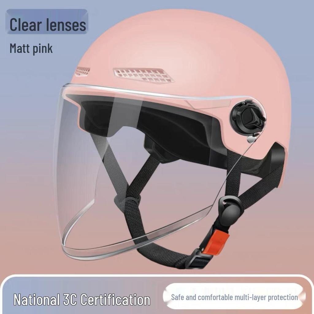 Unisex Summer Electric Vehicle Half Helmet for All-Season Use - Motorcycle Safety Helmet