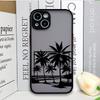 Black Coconut Palm Tree Printed Phone Case for IPhone 16 14 15 Pro Max 11 12 13 PRO MAX Mini 7 8 Plus X XS Shockproof Hard Cover