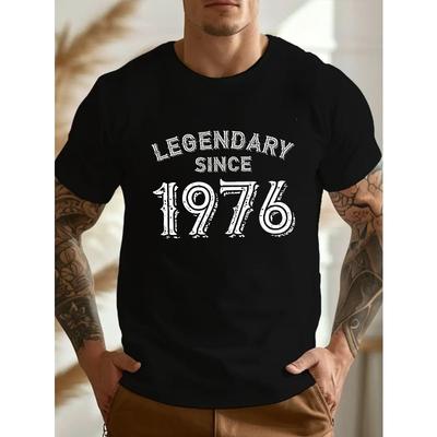 LEGENDARY SINCE 1976 Crinkle Plus Size Men's T-Shirt, PLUS SIZE