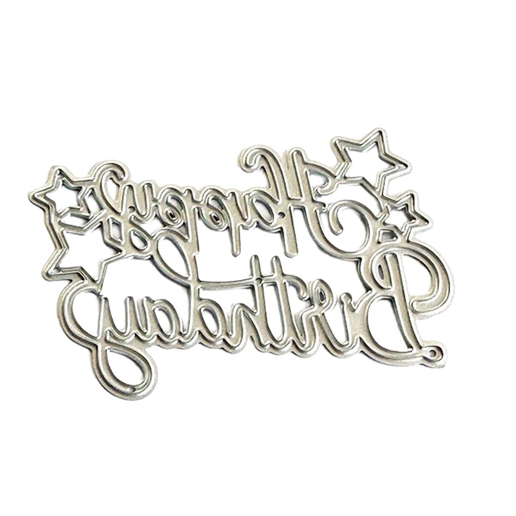 Happy Birthday Cutting Dies Carbon Steel Die Cut Templates Metal Embossing Stencils for Scrapbooking Card Making Album