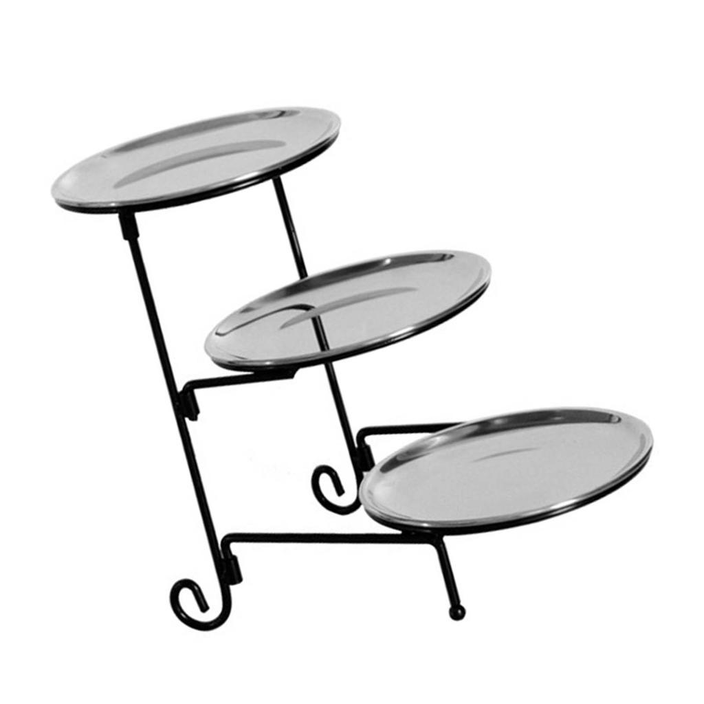 Three Layer Fruit Basket Stainless Steel Fruit Basket Modern Multi Layer Fruit Snack Storage Basket Silvery