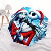 1 Ombrello Portatile Colorato con 8 stecche, a Tema Jack Skellington e Sally, Apribile Automaticamente, per Uomo e Donna, un Compagno Compatto per il Pendolarismo Adatto per Da