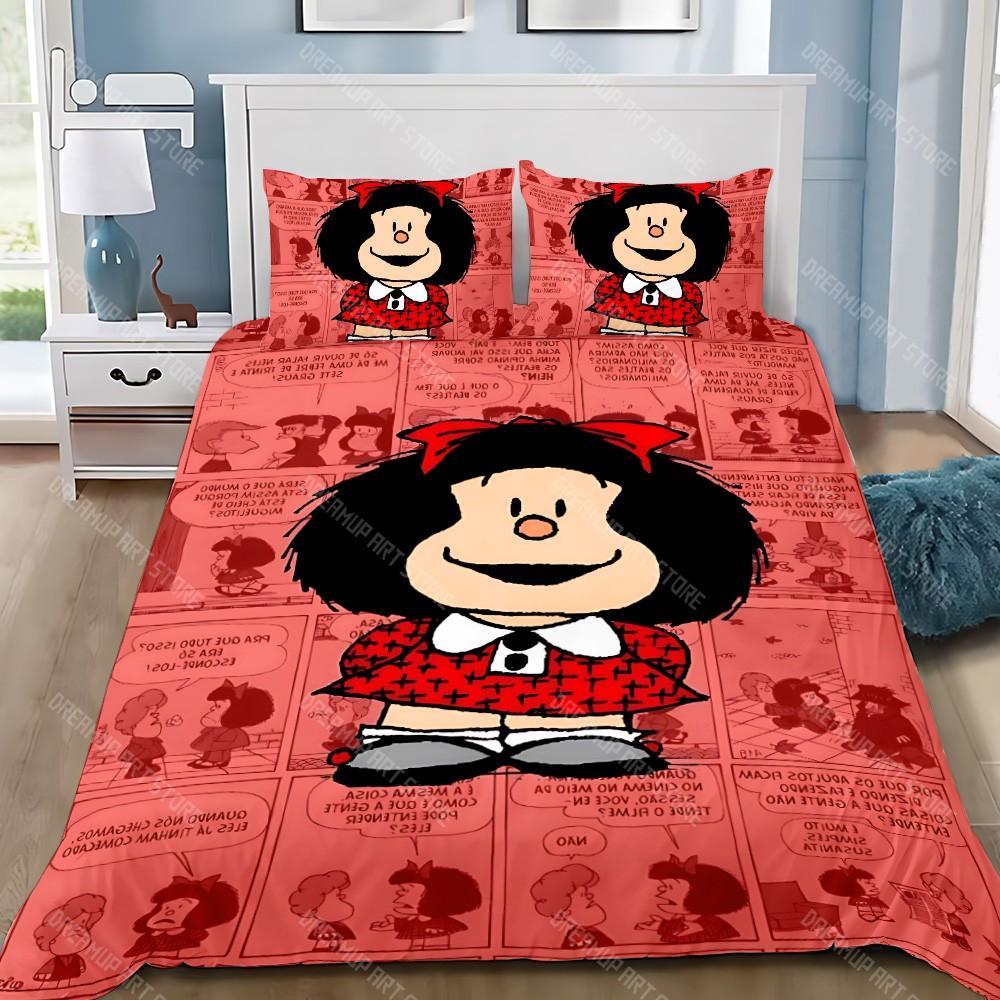 Cartoon Bettbezug Kissenbezug Bettwäscheset Erwachsener Junge M-Mafalda Mädchen Schlafzimmer Dekoration Kinder Geschenk Einzel Doppel Große Größe