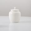 Borcan de depozitare din ceramică albă de jad cu grăsime de oaie, minimalist