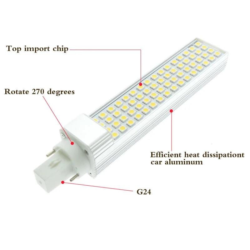 E27 G24 LED Corn Bulb 5W 7W 9W 11W 13W 15w SMD 5050 Spotlight AC85-265V Horizontal Plug Light 3000k 6000k Table