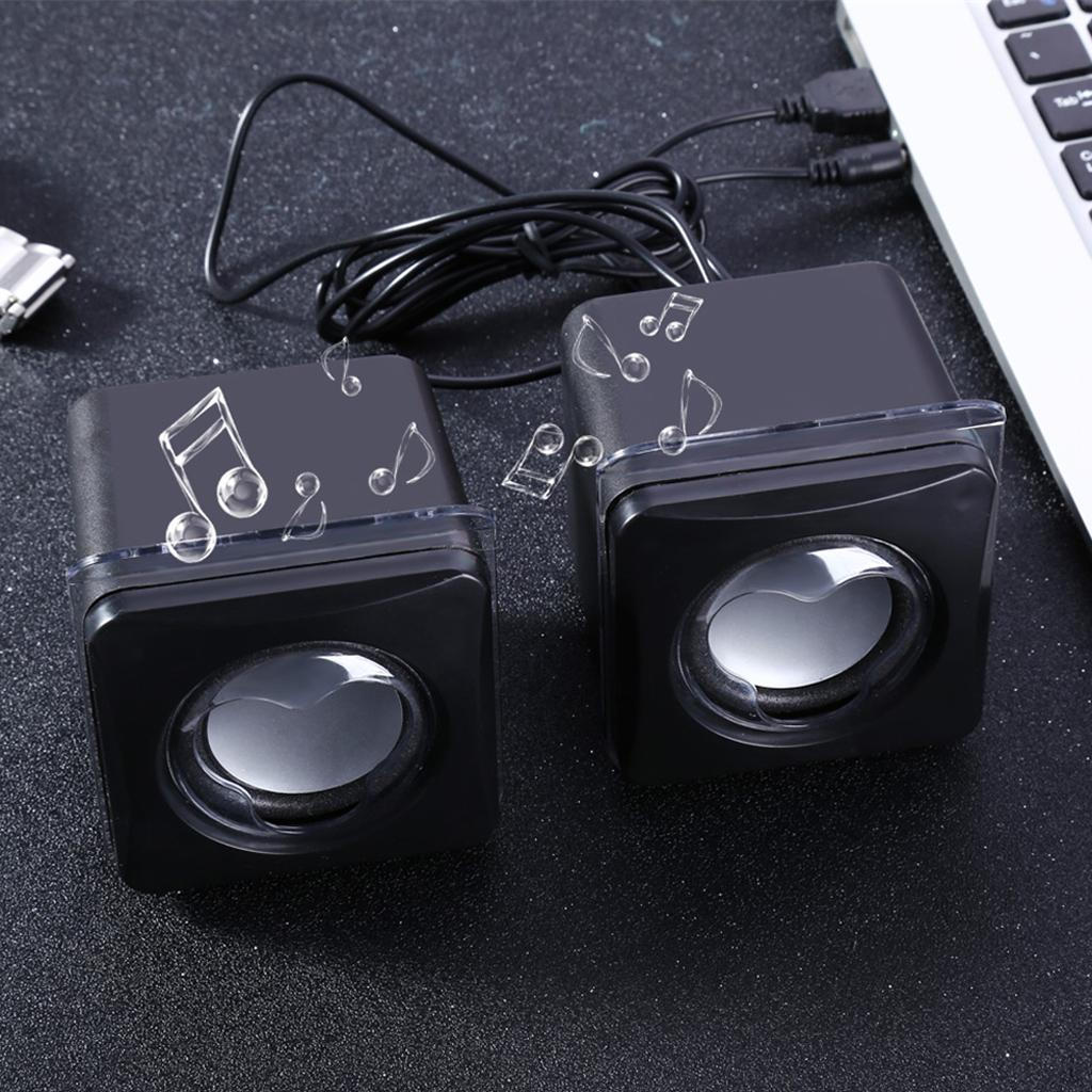 

A Pair Cube Shape Speaker 3.5mm Port Mini Notebook Style Portable Laptop / Desktop USB