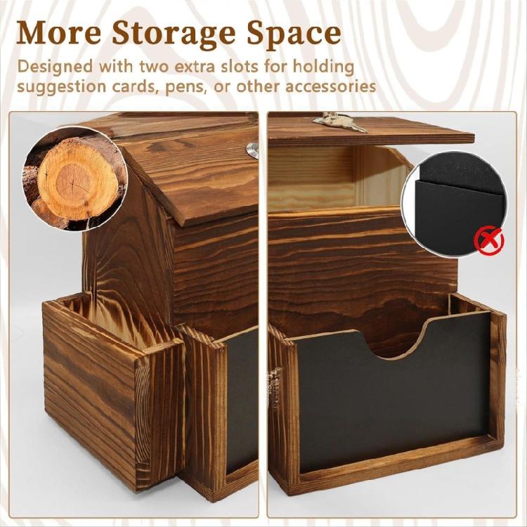 Office Suggestion Box With Covered Best External Holders Writing Face And Mounting Hardware Included