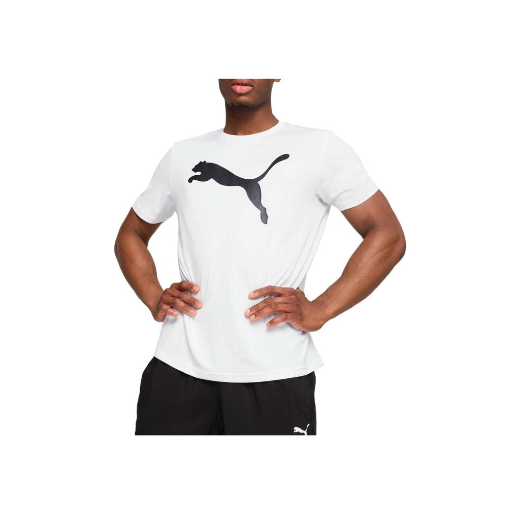 Puma Round Neck Cool Moisture Wicking Color Block Logo Comfortable Short Sleeve T-Shirt Men Tops White 527324-02