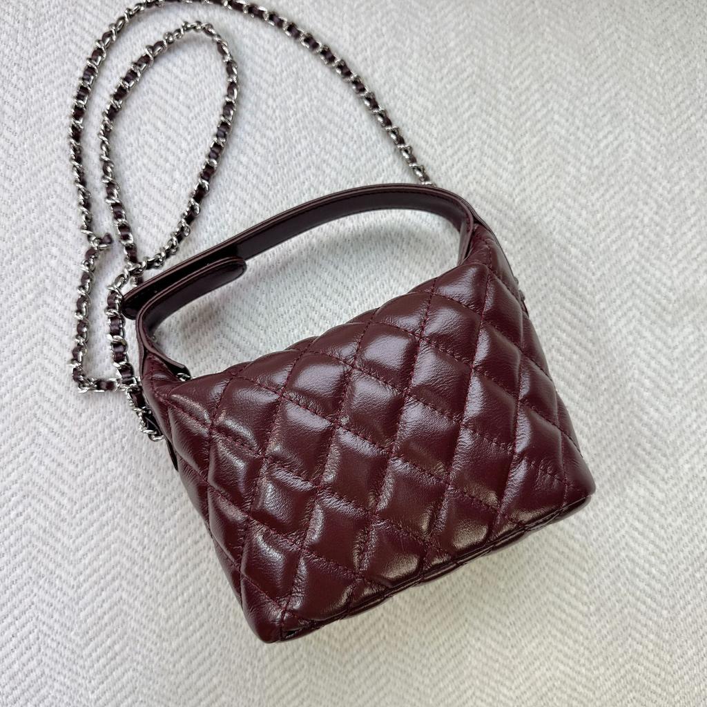 2025 Νέα Τσάντα Γεύματος από Δέρμα Μοσχαριού Ανώτερης Στρώσης, Μικρή, Άρωμα Στυλ, Πλέγμα, Αλυσίδα, Μόδα, Ευέλικτη, Φοριέται στον Έναν Ώμο, Χιαστί, Τσάντα Γυναικεία