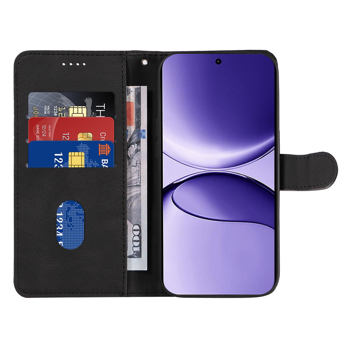 

For Xiaomi Poco F7 5G/Xiaomi Redmi Turbo 4 Pro 5G Wallet Case Leather Phone Cover Stand with Curved Line Design Blue