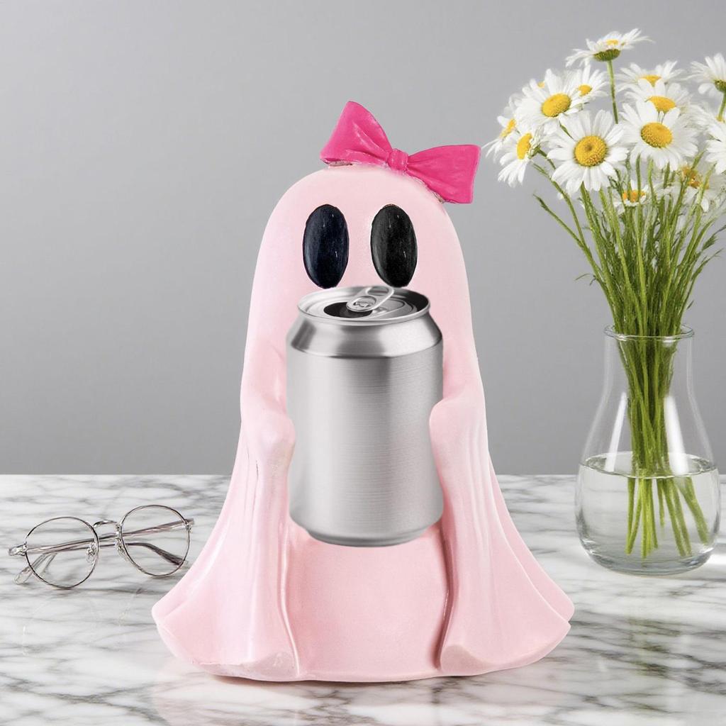 Halloween Ghost Drink Holder Ghost Energy Drink Holder Festive Desktop Decoration Figurine For Shelf Table Bedroom Office Desk