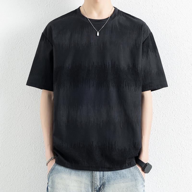 Large Size High-end Simple Short-sleeved T-shirt Men's Loose Solid Color T-shirt