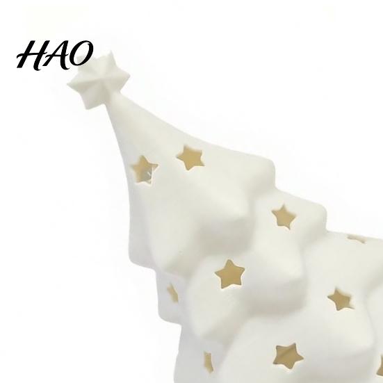 Christmas Window Decoration 3D Printed Tree Lampshade with Hollow Star Design, Figurine, Layered Lamp Creative Desktop Ornament for Home Holiday