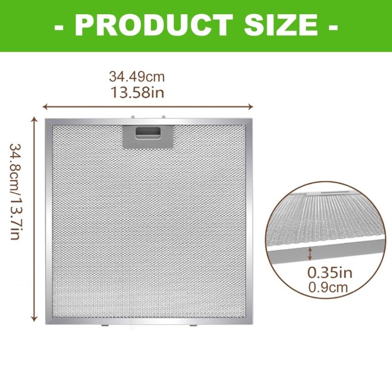 Aluminum Filter Panels, Replacement Set of 2 for MSH1313 Range Hood Models with Metal Frame and Pull Handle Design for Home Maintenance