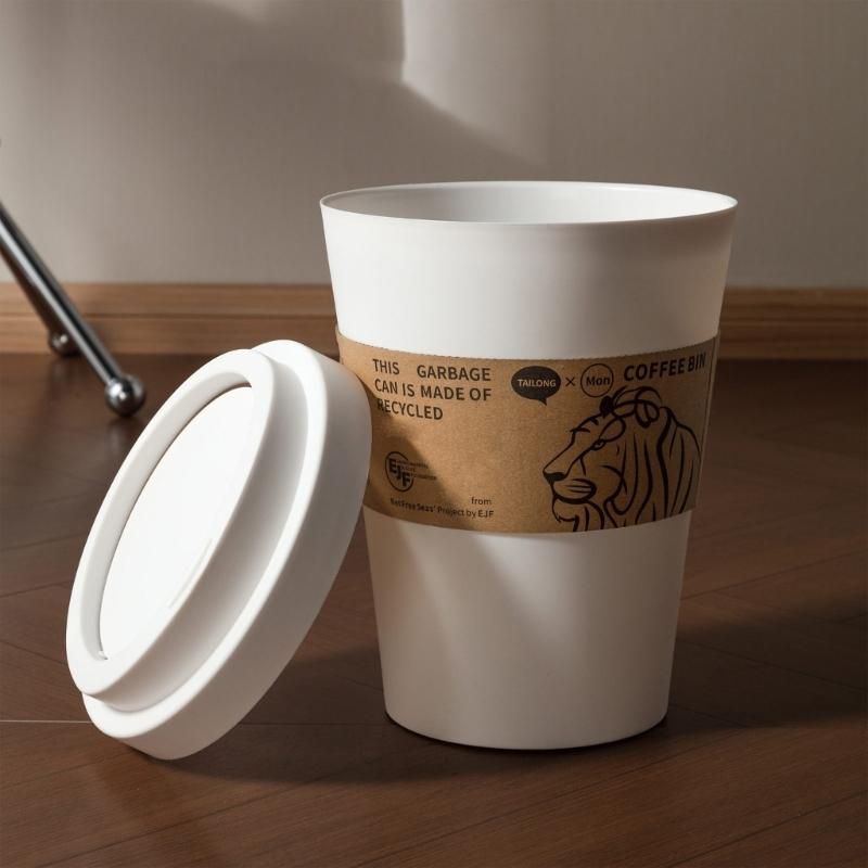 Tabletop Coffee Cup Trash Can Swing Open Cover Great For Kitchen Living Area Or Workplace