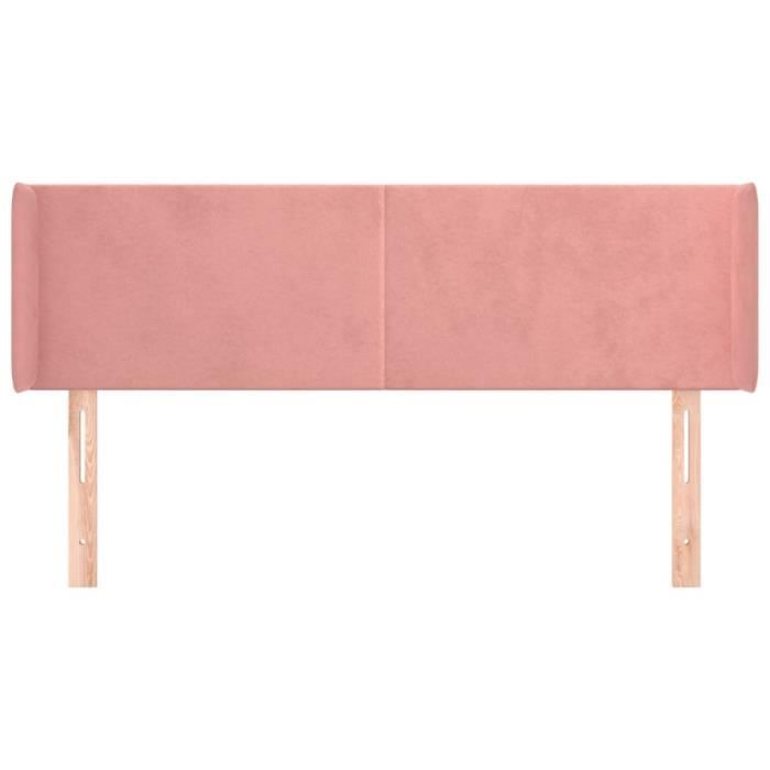 VidaXL Tête de lit avec oreilles Rose 147x16x78-88 cm Velours3118541